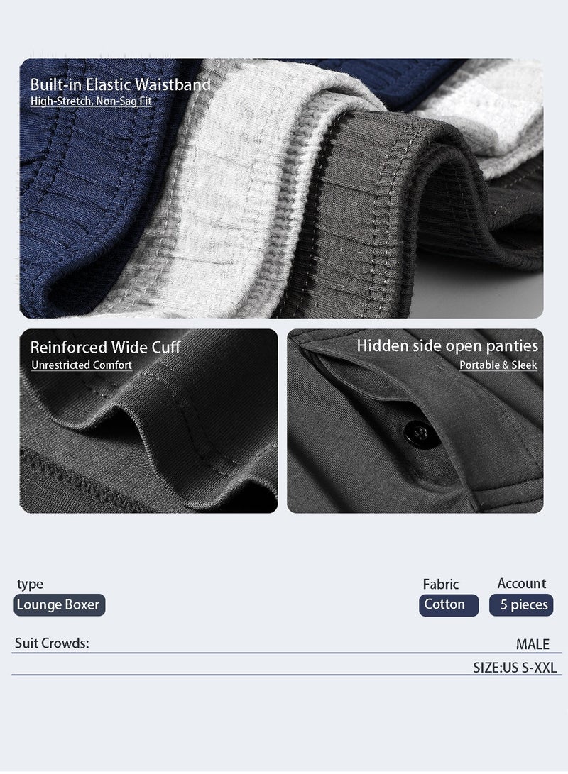 infino مسترز كوتون سباندكس بوكسر شورتس مع زر مخفي - مريح وفضفاض للرياضة والمنزل - Image 2